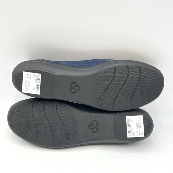 Clarks Womens Size 6 Ayla Low Blue Black Slip On Comfort Flats Loafers Shoes - Picture 11 of 14